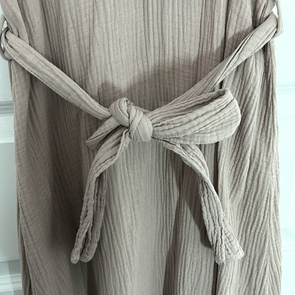 ZARA BASICS  - midi cotton slip dress a line dusty pink spaghetti straps small - Picture 4 of 11
